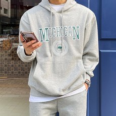 Zeta22 男士密歇根印花特殊棉質 Overfit 連帽衫 1310