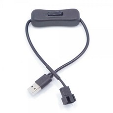 [티테크놀로지] [T-PWM-USW] USB(수) TO 3P 4P PWM(수) 30CM 변환 스위치케이블, 1개