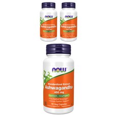 NOW Foods 南非醉茄植物膠囊 450mg, 90顆, 3罐