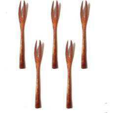 일본 직배송 일본식 나무 포크 5개 세트 가볍고 길이 13.5cm 5.3인치 칠기 과일 디저트 케이크 포함