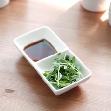 업소용 화이트 도자기 식당 그릇, 2구초장기, 1개