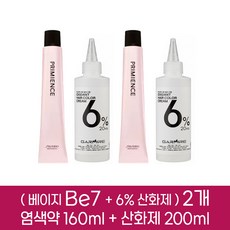 시세이도 프리미언스 뉘앙스 염색약 Be7 2개분 ( 1제 160g + 2제 6% 산화제 200ml ), 2개