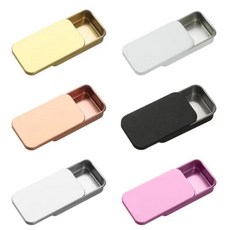 소형 소품 틴케이스 미니 슬라이딩 철제 수납함 케이스 색상선택, 2개, 화이트