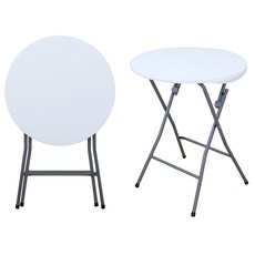 輕便圓形折疊桌 免工具組裝 露營居家多用途, 白色, 3人