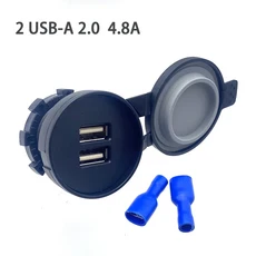 듀얼 PD3.0 C타입 USB 고속 충전 소켓 차량용 공급 장치 선박 오토바이 방수 어댑터 12 24V, 01 1PCS, 01 2USB A 2.0 4.8A