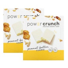 BNRG 비엔알지 파워 크런치 프로틴 에너지 바 땅콩버터 크림 12p 480g, 24개