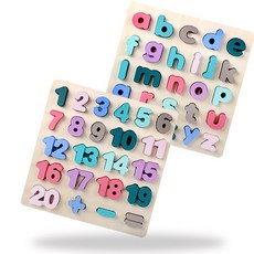 캐보트 숫자 원목 블럭 놀이 교구 세트 완구 공부 숫자원목블럭, 숫자+영어 소문자 원목블럭, 1개