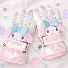 산리오 마이멜로디 방한장갑 샤인 빅페이스 입체 아동 유아 어린이 여아 손가락 키즈 아이 아기 장갑 오지 스키장갑 키즈