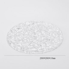 STTPEI 玻璃水波紋圓形裝飾托盤 直徑350mm 厚度10mm, 如圖所示