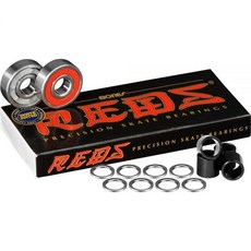 Bones Bearings 레즈(Reds) 베어링 (8팩 스페이서와 와셔 포함) 113919, Bones Bearings 레즈(Reds) 베어링 (8
