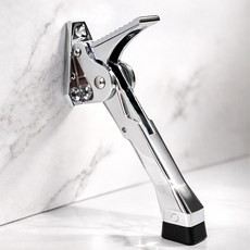 PUREGO 원터치 도어스토퍼 현관 말발굽 문닫힘방지, 1개, 크롬