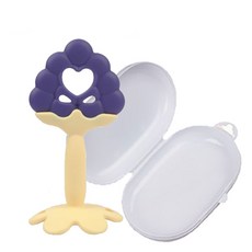 퍼펙션 과일야채 치발기, 치발기+케이스, 포도(아이보리 + 퍼플), 1세트