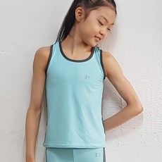 [시즌2] 한디자인 리듬체조 연습복 슬리브리스탑 파스텔 민트