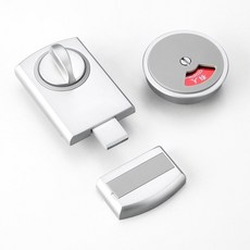 下單暴富 公共衛生間隔斷鎖，加厚不鏽鋼材質，黑化處理，附帶清晰使用指示，安裝便捷, 1個, 銀色✦✦