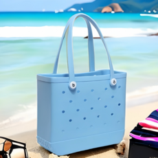 SUNALIFE 여름 대용량 물빠지는 비치백 모래놀이 수영장 캠핑 피크닉 물놀이가방, 1개, 블루