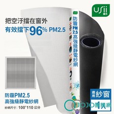 USii 優系 防霾PM2.5高強級靜電紗網-100x110cm(窗用), 1個