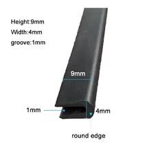 1/2/3/5m U 자형 고무 스트립 가드 플레이트 기계식 실란트 유리 금속 목재 패널 용 가장자리 씰링, 02 1 meter, 17 10