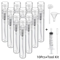10/20/50Pcs 미니 향수 샘플 병 유리 작은 스프레이 안개 휴대용 여행, 01 5ml (5밀리리터), 01 10Pcs With Tool Kit