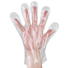 JS購物 一次性拋棄式手扒雞透明PE手套, 1套, 100個裝