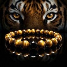 ROYAI ONE 특7A 호안석 팔찌 천연 원석 액막이 염주 팔찌 블랙마노 행운팔찌