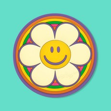 위글위글 원형 손거울 - 코튼 플라워 거울 휴대용 파우치, 위글위글 원형 손거울 - 코튼 플라워, 거울 휴대용 파