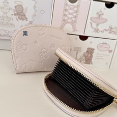 卡包零錢包新款卡通短款可愛學生簡約卡夾女士多卡位小熊壓印錢包, 小熊壓花卡包 ：11卡位:如圖, 1個
