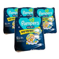 팸퍼스 통잠 팬티형 기저귀 아동용, 5단계, 104매