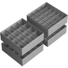 송믹스 4종 서랍 정리함 속옷 옷장 80셀 접이식 양말 홀더 11.8 x 3.9 인치 넥타이 벨트 도브 그레이 URUS011G01 보관함, Dove Gray, 4 Pack