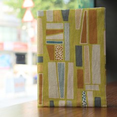 【幾何圖案】日本進口布 書衣 可調式 布書衣 A6 A5 B6 50K 25K 32K 20K 16K 商周尺寸, 1個