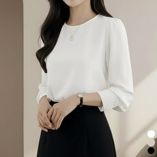 끌로이 여성 링클프리 브이넥 블라우스 셔츠 남방 라운드넥 오피스룩 데일리룩 셔링