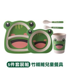悠遊山水 兒童竹纖餐具組 青蛙造型, 1個, OS