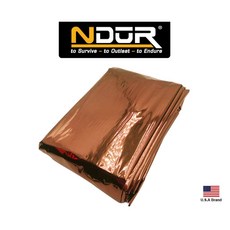 美國NDUR戶外求生配件EMERGENCY SURVIVAL BLANKET 213公分長大型緊急求生毯，輕量防水防風，登山露營必備, 暗橘色, 1個