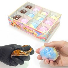 두바이 초코 왁뿌볼 코튼 캔디 왁스뿌시기 말랑이 왁뿌볼 크런치볼 스퀴시 ASMR 왁스, 1박스, 왁뿌볼 두바이 초코3개 코튼캔디9개 1box