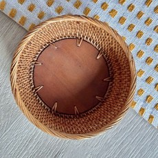 【DecoDazzle】印尼手工藤編圓形置物籃, 1個