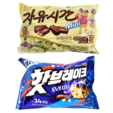 자유시간 핫브레이크 탕비실 군것질 간식 대용량 세트, 1세트