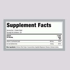 파이핑락 철분 비타민C 65mg 120정 흡수율 개선 채식, 1개