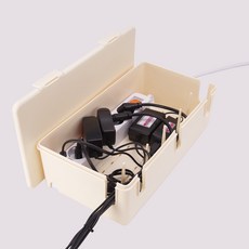 케이블매니저 대형 멀티탭정리함 전선정리함 6구 멀티탭 수납, 1개, 아이보리