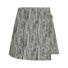 가니 트위드 랩 미니 스커트