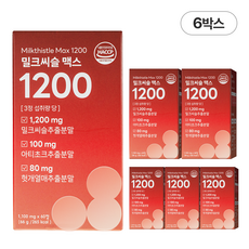 담을수록 밀크씨슬 맥스 1200 / 식약처인증 고함량 밀크씨슬 실리마린 600mg, 6박스, 60정