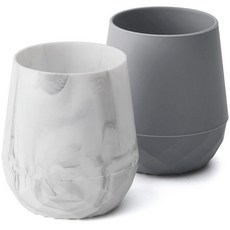 SAMiGO 6-12개월용 실리콘 아기 컵 훈련 및 물 음료를 위한 작은 오픈 컵 아기 LED 이유식 용품 56.7g(2온스), 유행을 타지 않는 디자인