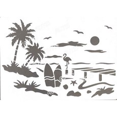 A50-0125 型染版(Stencil)-蝶古巴特DIY-簍空模板-塗鴉模版-繪畫模版, 1個