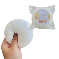 1+1 빌리네집 요거트떡말랑볼 요거떡 쫀득볼 스트레스볼 말랑이 스퀴시, 1세트, 화이트