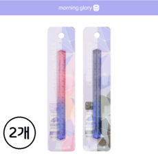 모닝글로리 투명 크리스탈 삼각 직자 15cm, 2개, 핑크 블루 + 그레이 블루