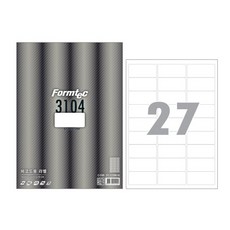 폼텍 레이저 잉크젯 바코드용 라벨지 LS-3104, 27칸, 100매