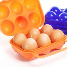 캠핑용 접이식 손잡이 계란케이스 6p 휴대용 파손방지 계란판, 1개, 상세페이지 참조