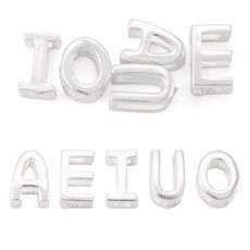 Magibeads 6피스 925 스털링 실버 할로우 레터 비즈 팔찌 미니 3D 글자 U 이니셜 알파벳 수평 구멍 참 주얼리 제작용 귀걸이 목걸이 공예용 290284 891023, 실버 모음