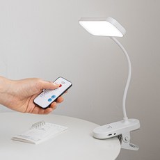 킨하우스 LED 집게 스탠드+리모컨 스퀘어, 화이트