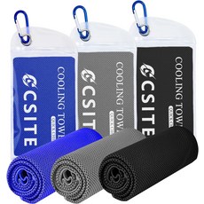목과 얼굴을 위한 CSITE 3팩 쿨링 타월47x12 더운 날씨를 스 타월 부드럽고 통기성이 좋은 차가운 체육관 운동 요가 달리기 캠핑 등 다양한 활동을 극세사, 1_Dark Blue/Dark, 1