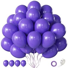 CVPARTYON 골드 풍선 60피스 메탈릭 30.5cm 12인치 가랜드 아치 생일 파티 베이비 샤워 브라이덜 크리스마스 장식 1895641, 퍼플.