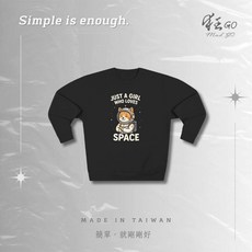 隔日達 當天發貨 【狂GO/mad go】 百搭舒適 日常休閒 學生上班族 潮流個性上衣 太空貓咪女孩1, 灰色,5XL, 1個